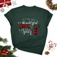 thumbnail image 2 of zaveiop Christmas Buffalo Plaid Shirt Womens It's The Most Wonderful Time of The Year Shirt Merry Christmas Short Sleeve Shirt (Z-Dark Green, M), 2 of 5