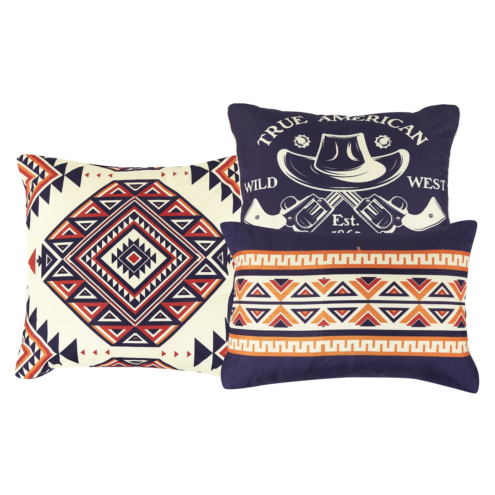 EvJK 6-Piece Comforter Set – Embroidery+Print Pattern Soft & Cozy Comforter with Matching Shams and Decorative Cushions, King
