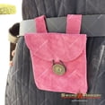 thumbnail image 3 of Pink Medieval Renaissance Pouch Genuine Suede Leather Coin Bag LARP Cosplay, 3 of 6