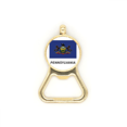 thumbnail image 1 of Pennsylvania Flag Contour Beer Bottle Cap Opener Stainless Steel Key Chain, 1 of 3