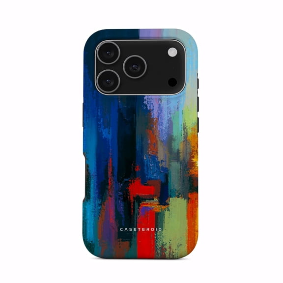 CASETEROID Tough Case for iPhone 17 Pro – Dual-Layer Protection, Shockproof [Compatible with MagSafe] – Rainbow Canvas Case