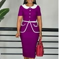 thumbnail image 2 of Women's Plus Size Bodycon Dress Elegant Evening Party Work Casual Midi Dress, 2 of 3