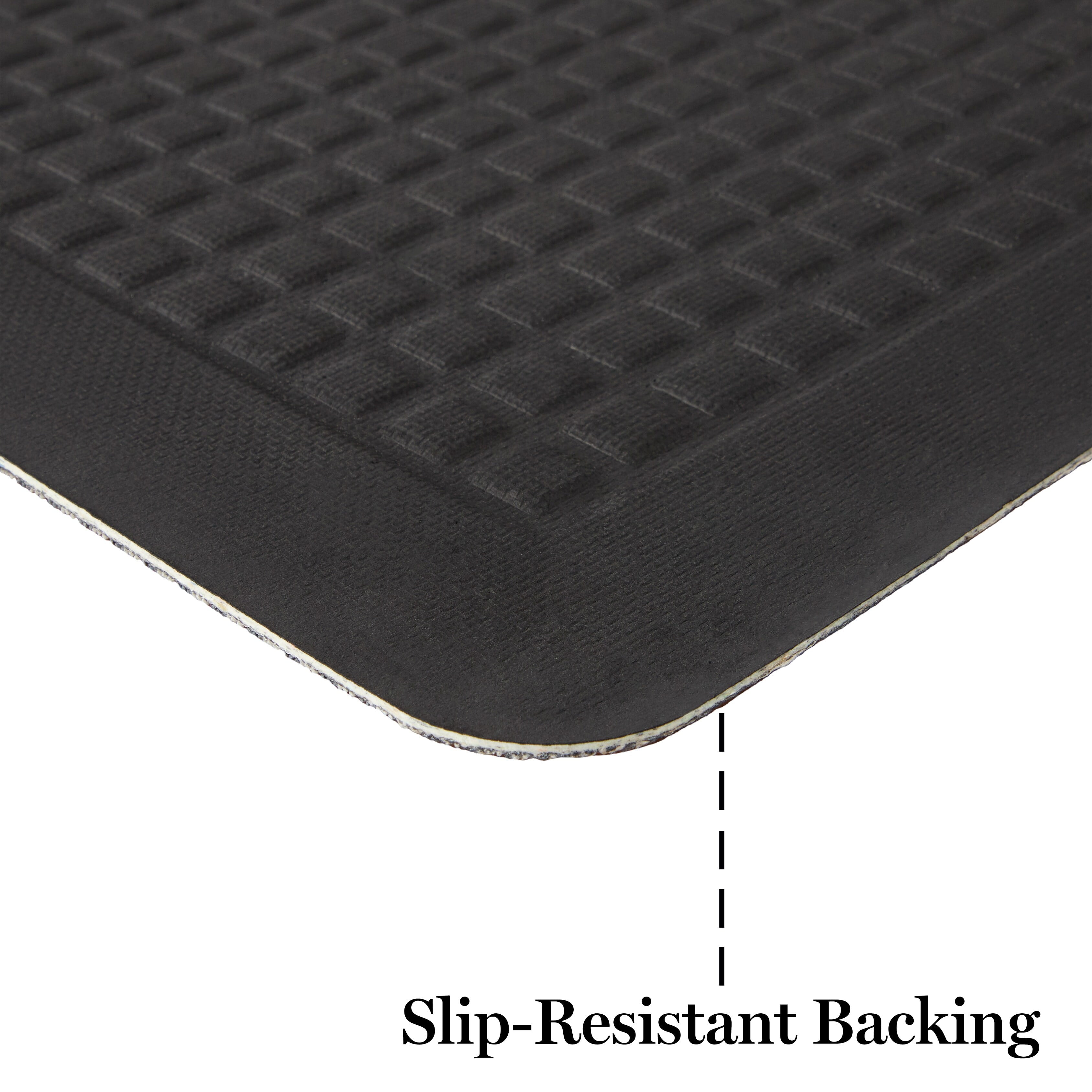 Martha Stewart Miles Modern Diamond Anti-Fatigue Air-Infused Kitchen Mat, Coffee Brown, 19.6"x32"