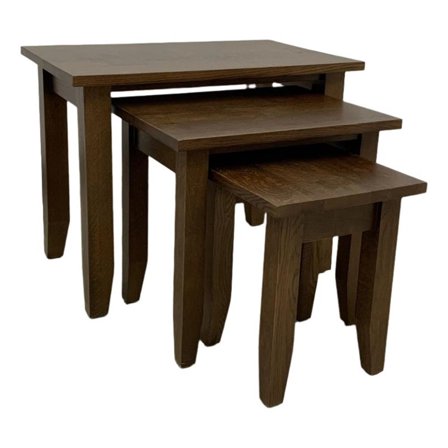 Crafters and Weavers Mission Oak Nesting Tables Set of 3 in Walnut