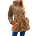 thumbnail image 2 of Felirenzacia Womens Sherpa Jacket Fuzzy Zip Up Hoodie Oversized Fleece Jackets Fluffy Coat with Pockets, 2 of 7