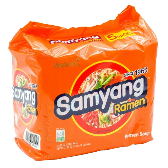 Samyang Stir Fried Classic Ramen Noodle Soup 4.23 oz. Bag (5 Pack)