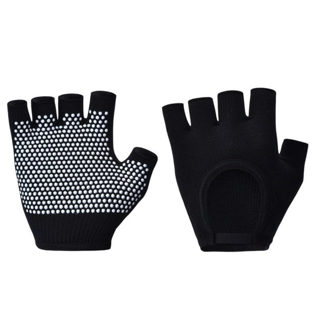 Guantes de yoga sin dedos antideslizantes, con agarre de silicona, transpirables, ligeros y elásticos, para gimnasio, yoga aéreo, ballet y entrenamiento físico para mujeres, multicolor