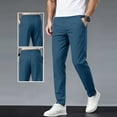 thumbnail image 2 of Men's Stretch Waist Casual Pants Solid Color Slim Fit Trousers with Pockets Comfortable Dress Slacks for Work & Daily Wear, 2 of 8