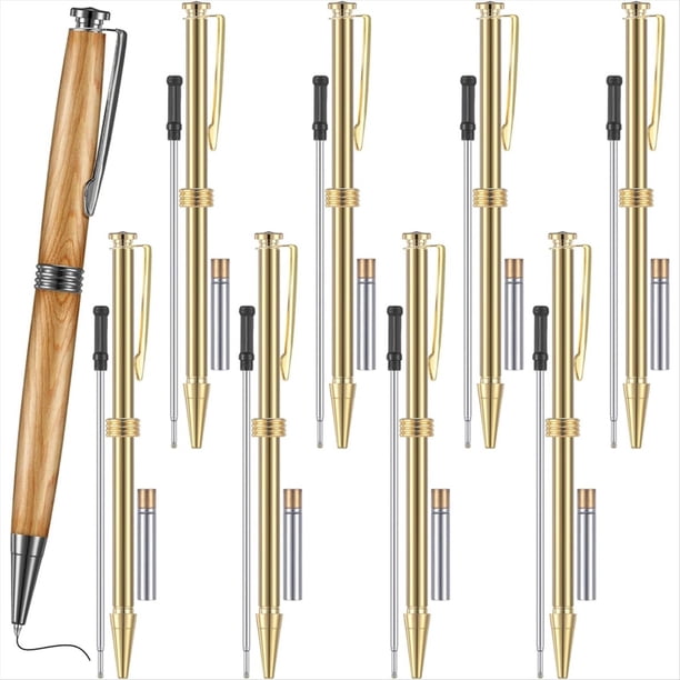 Kit de 8 Bolígrafos Giratorios de 7 mm con Punta de Corte y Materiales de Repuesto para Torneado de Madera C