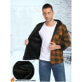 thumbnail image 6 of GIRUNS Men's Plaid Shirts Jacket Fleece Flannel Lined Long Sleeve Shirts Sherpa Button Down Coat With Hood Black Orange XL, 6 of 9