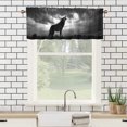 thumbnail image 3 of Moon Wolf Kitchen Valance Curtain Rod Pocket Rustic Wolf Howling Dark Night Nature Trees Scenery Privacy Decorative Rod Pocket Short Window Valance Curtains 54 by 18 in, 1 Panel, 3 of 6