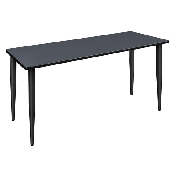 66" x 24" Kahlo Tapered Leg Table- Grey/ Black