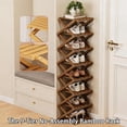 thumbnail image 3 of The 9-Tier No-Assembly Bamboo Rack, 2026 New 9 Tier Bamboo Shoe Rack, Vertical Foldable Shoe Storage Organizer for Small Spaces, Tall Narrow Shelf for Entryway, Closet, Bedroom, 3 of 8