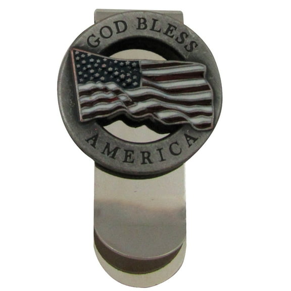 God Bless America Money Clip Mens US Flag Credit Card Holder Wallet