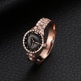 thumbnail image 4 of Opolski Watch Shape Rhinestone Alloy Pointer Round Dial Couple Finger Ring for Cocktail Party, 4 of 8