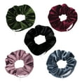 thumbnail image 3 of Velvet Scrunchie con bolsillo con cremallera Elastic Hair Tie Accesorios para el cabello de moda, 3 of 8