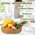 thumbnail image 2 of Bandeja de mimbre de ratán natural Basket Hipiwe, 25 cm, 2 of 9