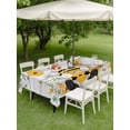 thumbnail image 4 of Outdoor Tablecloth with Umbrella Hole for Patio/Picnic/Party/Camping, Yellow Gnomes Waterproof Table Cloth Rectangle Table Cover Washable, Spring Floral Bees Daisy Branches Wooden (54"x 80"), 4 of 8