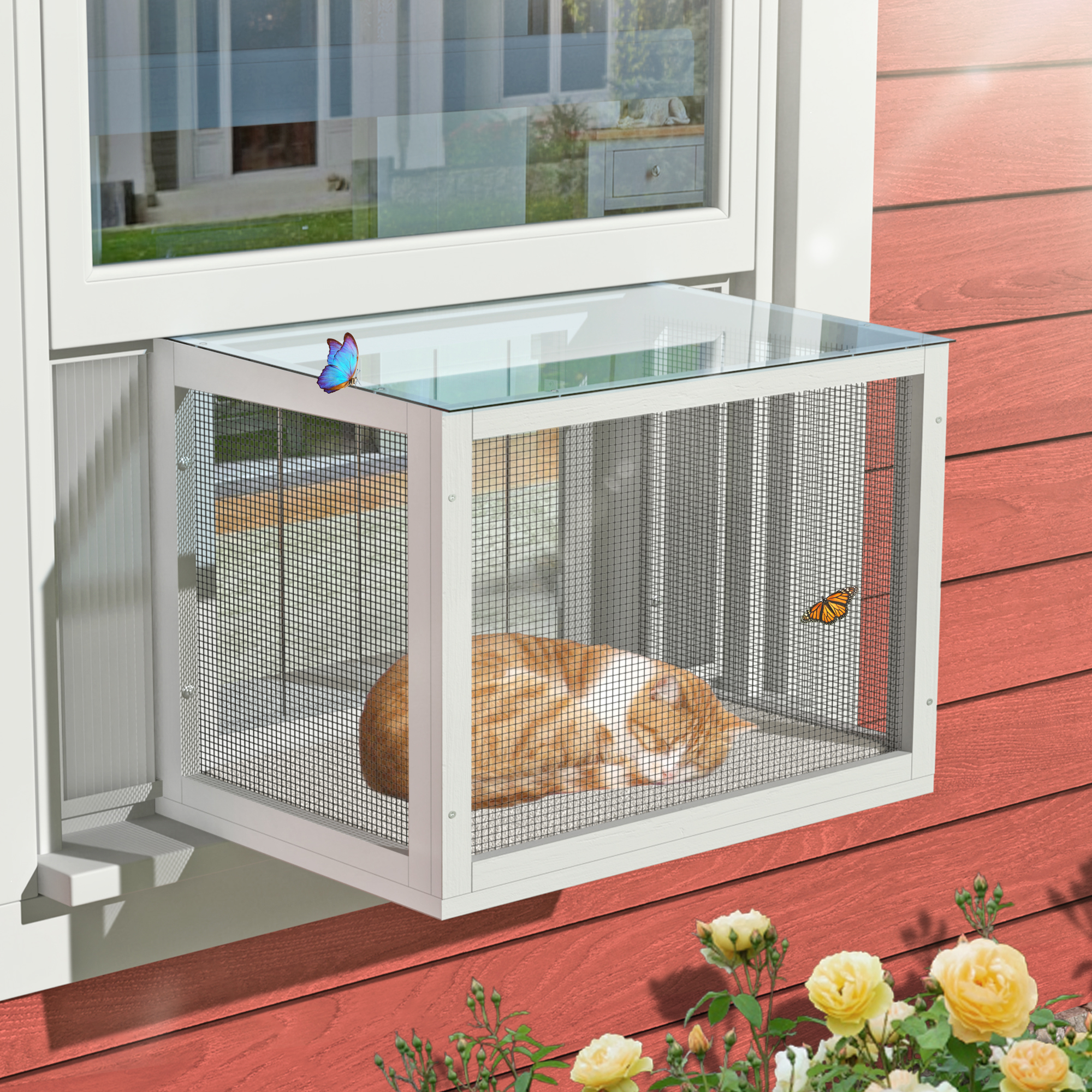 GDLF Cat Window Box Catio with Acrylic Roof photo 6
