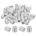 thumbnail image 1 of Uxcell 3/16"(5mm) Aluminum Wire Rope Stop Sleeve Set, 50 Pcs Crimping Loop Sleeve Single Hole Round Cable Ferrule for Wire Rope Cable Line, Silver, 1 of 6