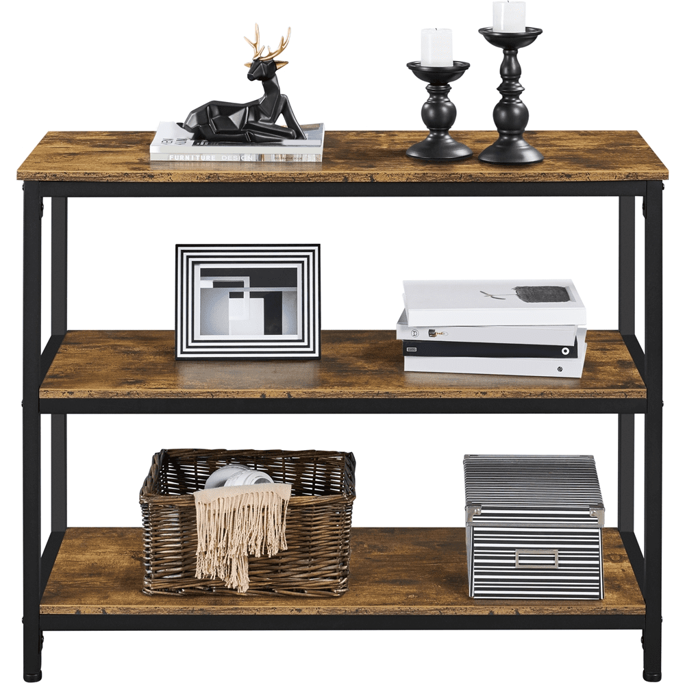 Renwick Industrial Wooden Console Table for Entryway Living Room, Rustic Brown