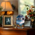 thumbnail image 3 of KARYLIZ Mountain Funeral Cremation Urns For Women - Large Blue Urns For Human Ashes Adult - Sunset Burial Urn For Man - Decorative Urn For Male & Female - Cremation For Mom & Dad (Large, 10 Inch), 3 of 7