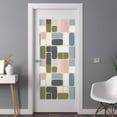 thumbnail image 2 of Watercolor Geometric Pattern Window Privacy Film, Modern Minimalist Art Static Cling UV Sun Blocking Heat Control Window Tint Day and Night, Non-Adhesive One Way Windows Privacy Cover 35.4''x78.7'', 2 of 7