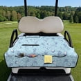 thumbnail image 2 of Yuyamidu Funny Skull Golf Cart Seat Covers for 2 Passenger Seats Golf Ball Club Car Seat Towel Blanket with 4 Front Pockets Blue Golf Cart Accessories Comfortable and Protect Your Golf Cart, 2 of 8