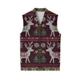 thumbnail image 7 of Dwelliawo Christmas Men's Sweater Vest Casual Knit V Neck Pullovers Sweater Business Sleeveless Xmas Ribbed Sweaters Regular Fit Going Out Fall Winter Vest Wine L, 7 of 7