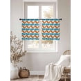 thumbnail image 3 of Turquoise Orange Sheer Curtains 54 Inches Long 2 Panels Geometric Ripples Abstract Art Light Filtering Semi Sheer Window Curtains Drapes for Bedroom Living Room 52"x54"&nbsp;2&nbsp;&nbsp;Panels, 3 of 7