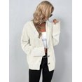 thumbnail image 5 of Women's Casual Cardigan V Neck Button Down Hooded Sweaters Long Sleeve Hoodies Cardigan White M, 5 of 6
