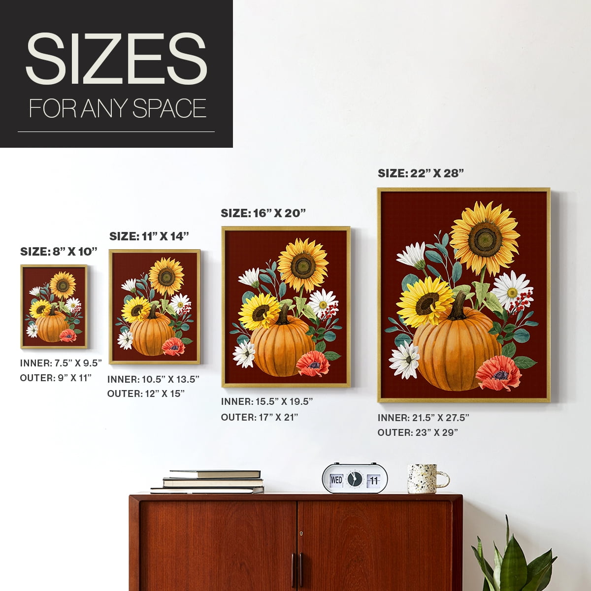 Beautiful Fall I Framed Print in Gold Solid Wood Framed Print No Nail Hanging