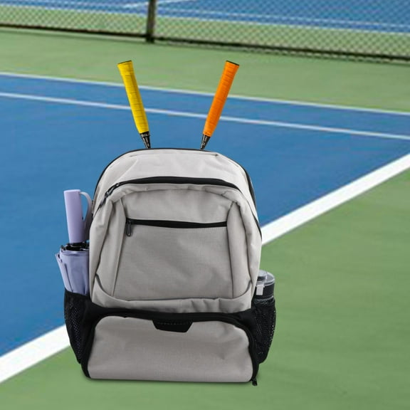 lacooooppia Badminton Backpack -tennis Bag -Large Adjustable Shoulder Straps Sports Backpack with Shoe Compartment for Camping Fitness Studio Beige