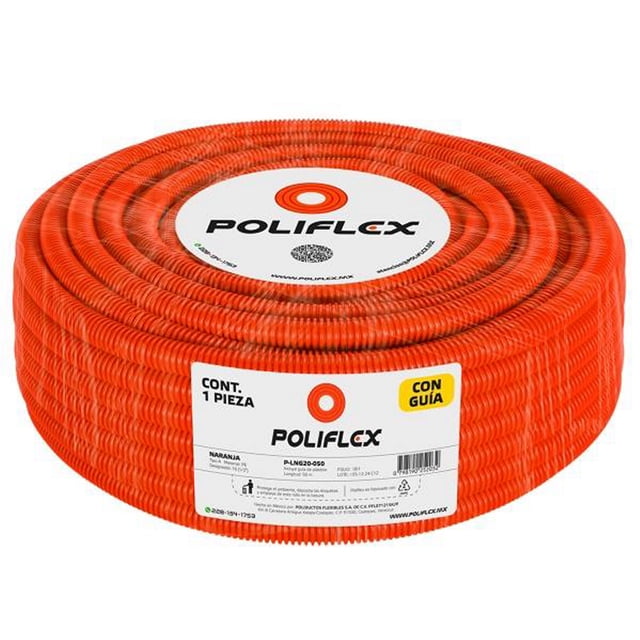 poliflex naranja 1/2 rollo con 50m