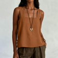 thumbnail image 6 of Womens Tank Tops Ladies' Summer Casual Loose Cotton And Linen Sleeveless Camisole With Split Vest Orange Tank Tops for Women, 6 of 7