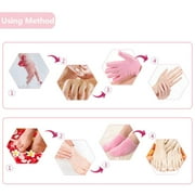 Pinkiou Gel Gloves Gel Socks Hand Gloves Foot Care Socks Exfoliating Heel Care Moisturizing (Cherry Color, Gloves + Socks)