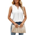 thumbnail image 1 of Lucakuins, camisetas sin mangas sueltas de verano para mujer, ojales de Color sólido ahuecados, chaleco sin mangas con cuello en V, camisola para discoteca Lucakuins  moda, 1 of 7