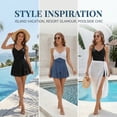 thumbnail image 3 of Olaglory Womens One Piece Swimsuit Tummy Control with Cutout Skirt Bathing Suit for Women Modest Twist Front Swim Dress, Black, 3 of 7