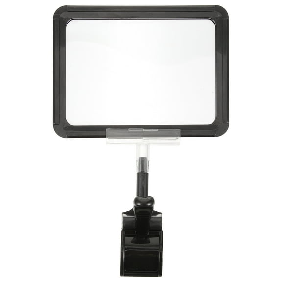 HERFIER Clip On Sign Holder Adjustable Plastic Sign Holder Merchandise Sign Display Clip Holder 10.02x6.09x2.36in