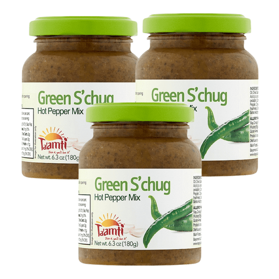Kosher Taamti Green S'chug Hot Pepper Mix 6.3 oz, Pack of 3