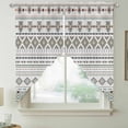 thumbnail image 2 of Sage Green Boho Swag Valances for Windows 2 Pack, Kitchen Window Curtains 36 Inch Length, Vintage Ethnic Tribe Abstract Art Privacy Swag Curtains for Living Room/Bathroom with Rod Pocket 36"x36", 2 of 8