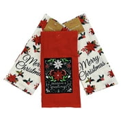 Serafina Home Christmas And Holiday Poinsettia Kitchen Towels