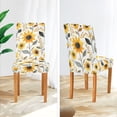 thumbnail image 3 of Yayeee 2 Pack Dining Chair Covers Stretch Parson Chairs Slipcovers Seat Protector, White Watercolor Sunflowers, 3 of 6