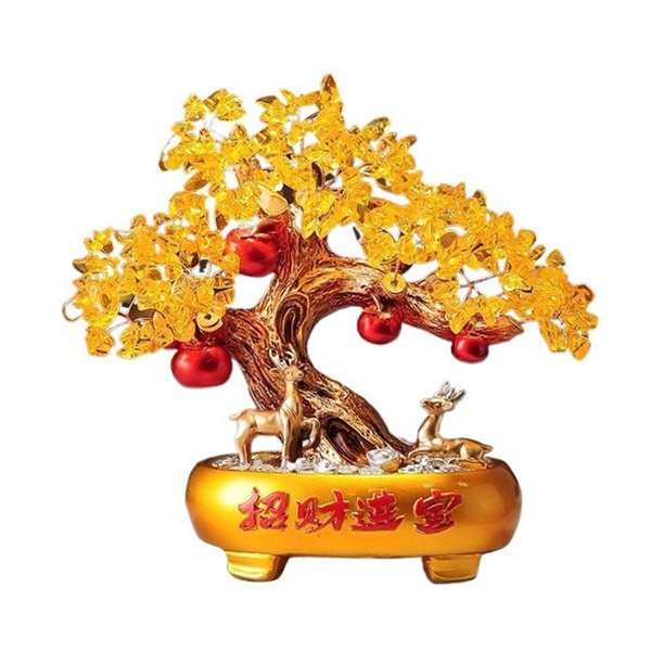 Adornos de citrino for el árbol de la fortuna: decoración de mesa for atraer riqueza y prosperidad al hogar.
