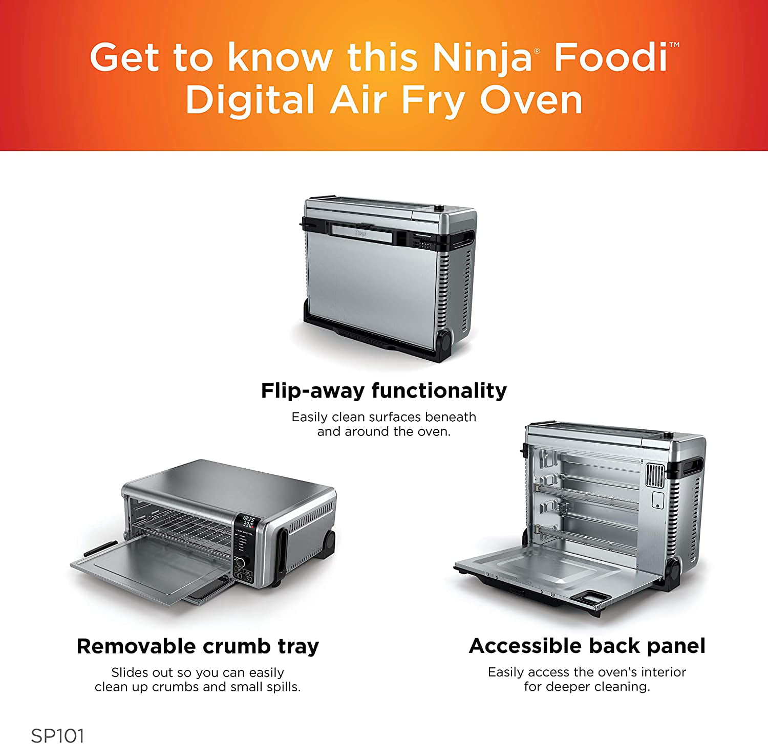 Ninja SP301 Foodi 13-in-1 Dual Heat Air Fry Oven 1800 Watts (Renewed)