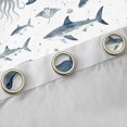 thumbnail image 4 of Manfei Ink Ocean Whale Blackout Curtains Set of 2 (38x54 Each), Kawaii Shark Living Room Curtains, Navy White, 4 of 6