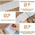thumbnail image 3 of 15Yard Cotton Lace Ribbon 3-5/8inch Wide White Cotton Eyelet Lace Sewing Trim Wave Shape Cotton Lace Trim for Sewing Floral Embroidered Lace for DIY Wedding Bridal Clothes Decoration DIY, 3 of 7