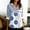 Blue, variant on Womens Button Down Shirts Long Sleeve Polka Dots Blouse Business Casual Work Tops