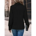 thumbnail image 6 of Women'S - Tunic Sweaters Long Sleeve Ribbed Knit Comfy Loose Casual Fall Sweater Black L, 6 of 7