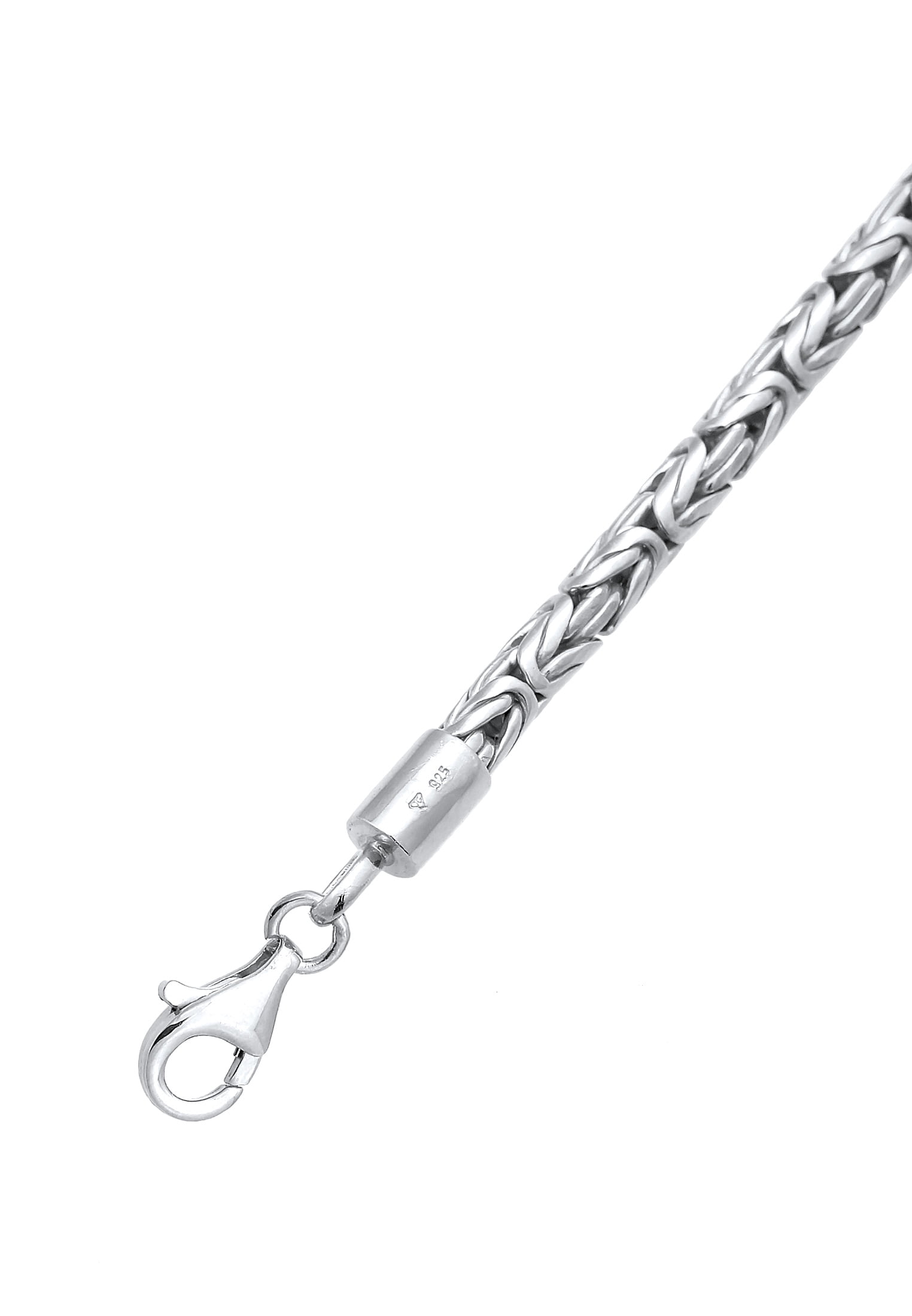 KUZZOI Men 0.16" Byzantine Link Chain Necklace 925 Silver 20 - 24 inch